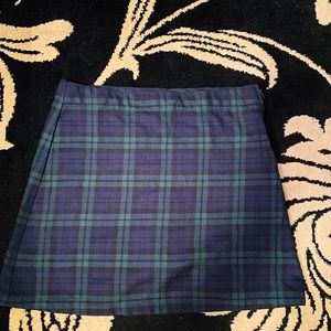 Lands End Green & Navy Plaid Skirt w Shorts Sz 2